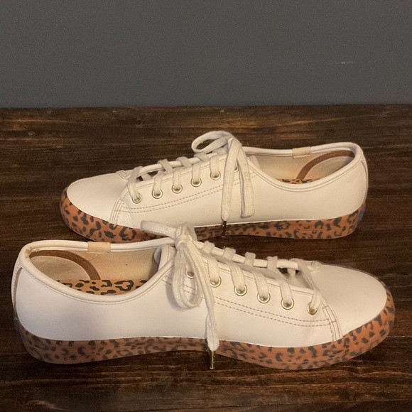 Leather Keds with Leopard Print Sole - Picture 4 of 8